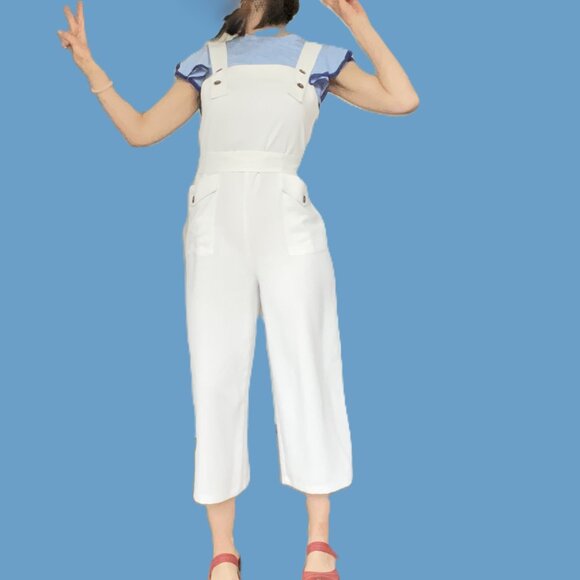 White Topshop jumpsuit romper, size 8 US - Picture 1 of 15